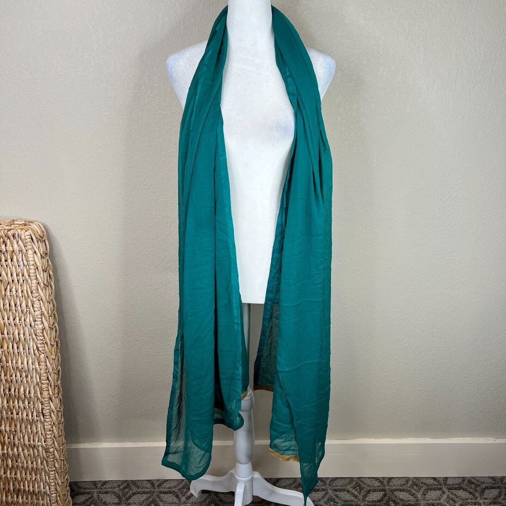 Women's Shawl Rap Thin Scarf Teal Blue One Size